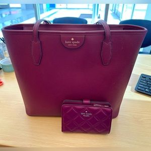 Kate Spade Large Tote Purse & Small matching wallet